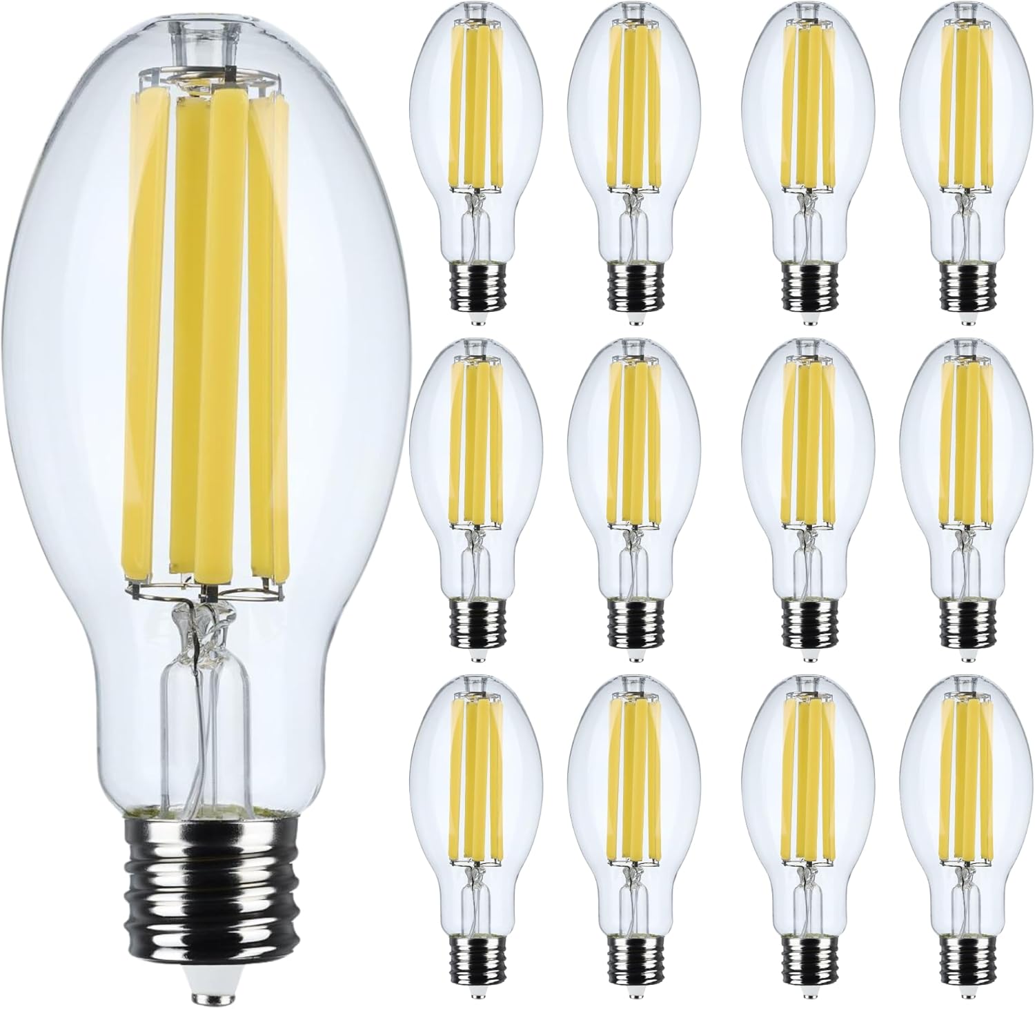 Satco S13189 34W LED HID Replacement Bulb, 4000K Cool White, 6000 Lumens, EX39 Mogul Base, Clear Finish, 80+ CRI, Non-Dimmable, Energy-Efficient, LED for Industrial and Commercial Fixtures (12 Pack)