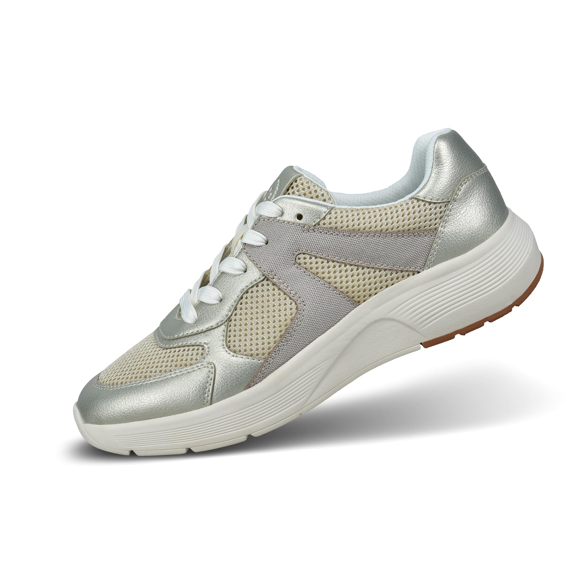 bugatti Women's Low-Top Trainers, Women's Lace-Up, Beige Gold, 8 UK