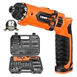 ENERTWIST Cordless Screwdriver, 8V Max 10Nm Electric Screwdriver Rechargeable Set with 82 Accessory Kit and Charger in Carrying Case, 21+1 Cluth, Dual Position Handle, LED Light, ET-CS-8