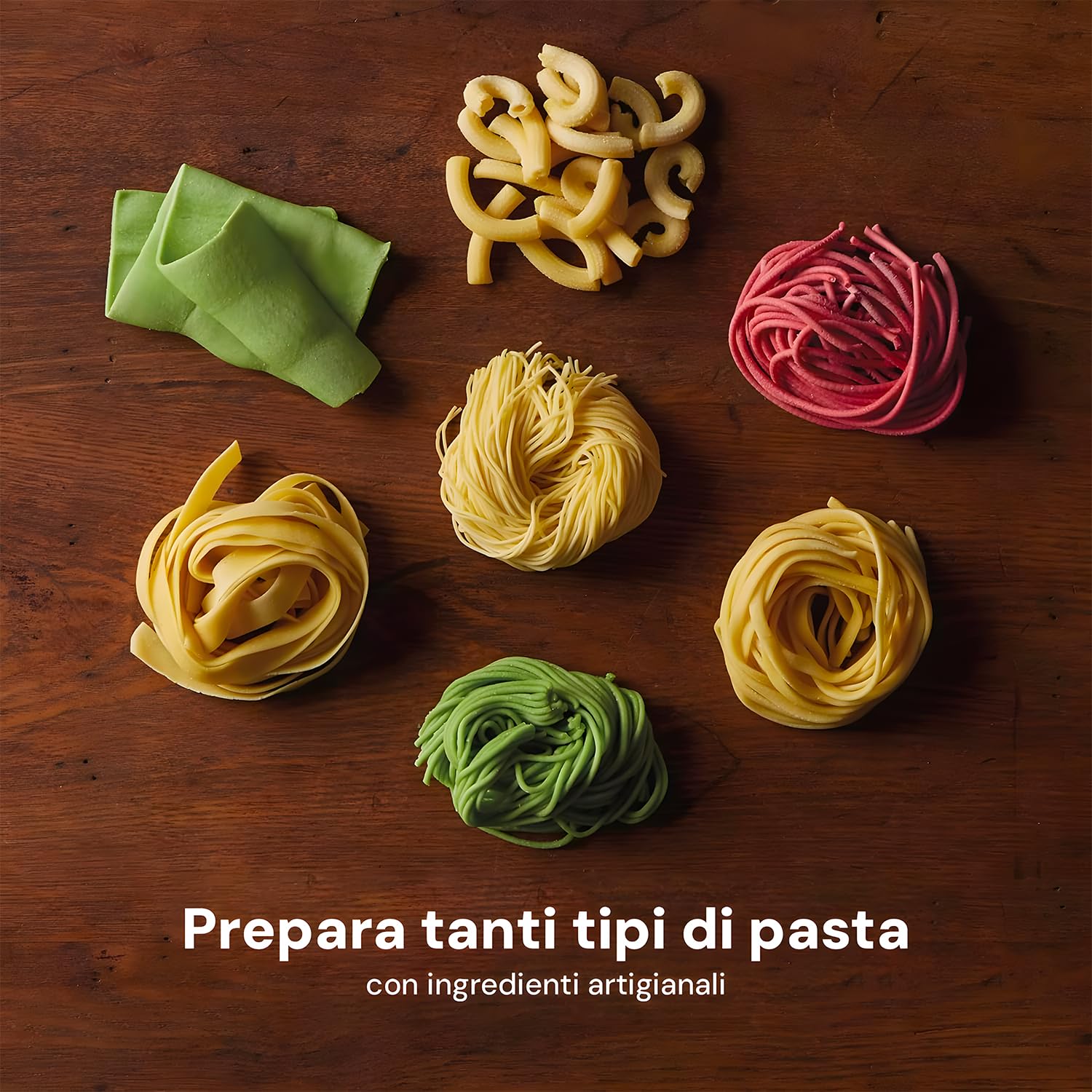 Avilia Macchina per Pasta Elettrica 200W con 12 Stampe per Vari Formati - Impasto Rapido 3 Min, Pasta Pronta in 10 Min - Capacità 350g in omaggio raschietto per la pulizia -