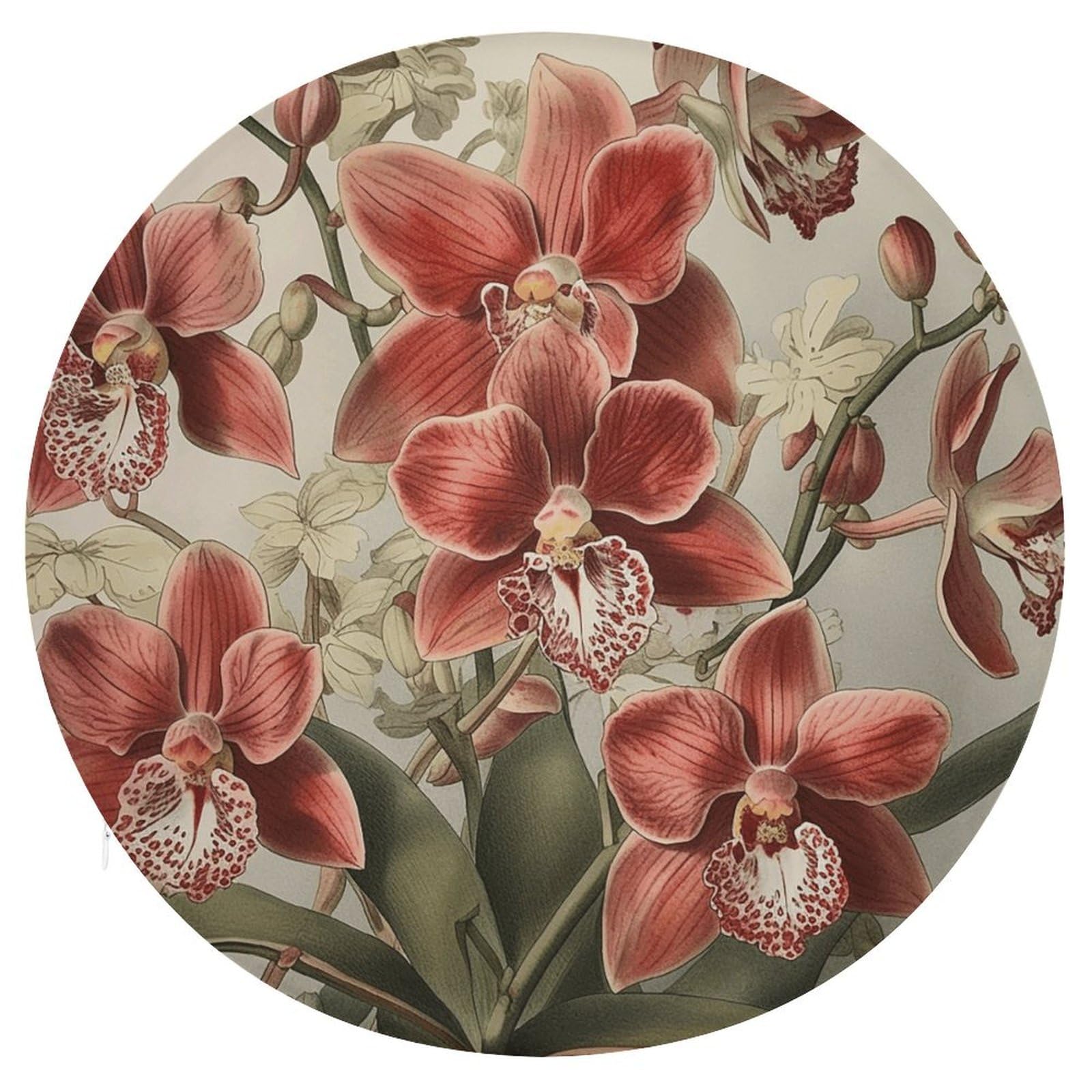 Housses de siège de chaise rondes lavables amovibles à motif plantes
