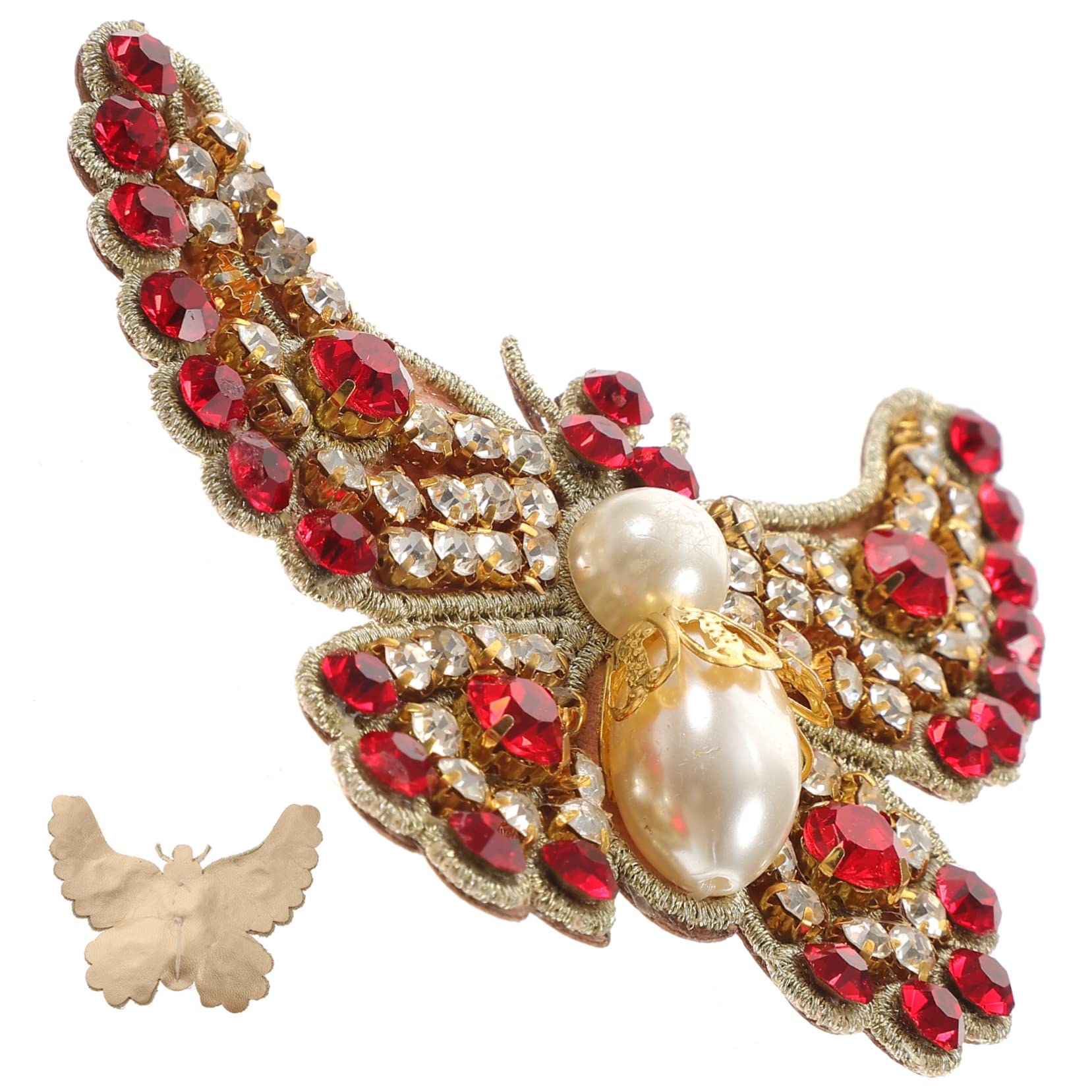 5pezzi Decorative Rhinestone Butterfly Patch Toppe Termoadesive Per Scarpe e Abbigliamento Applique Per Matrimonio e Decorazioni Fashion