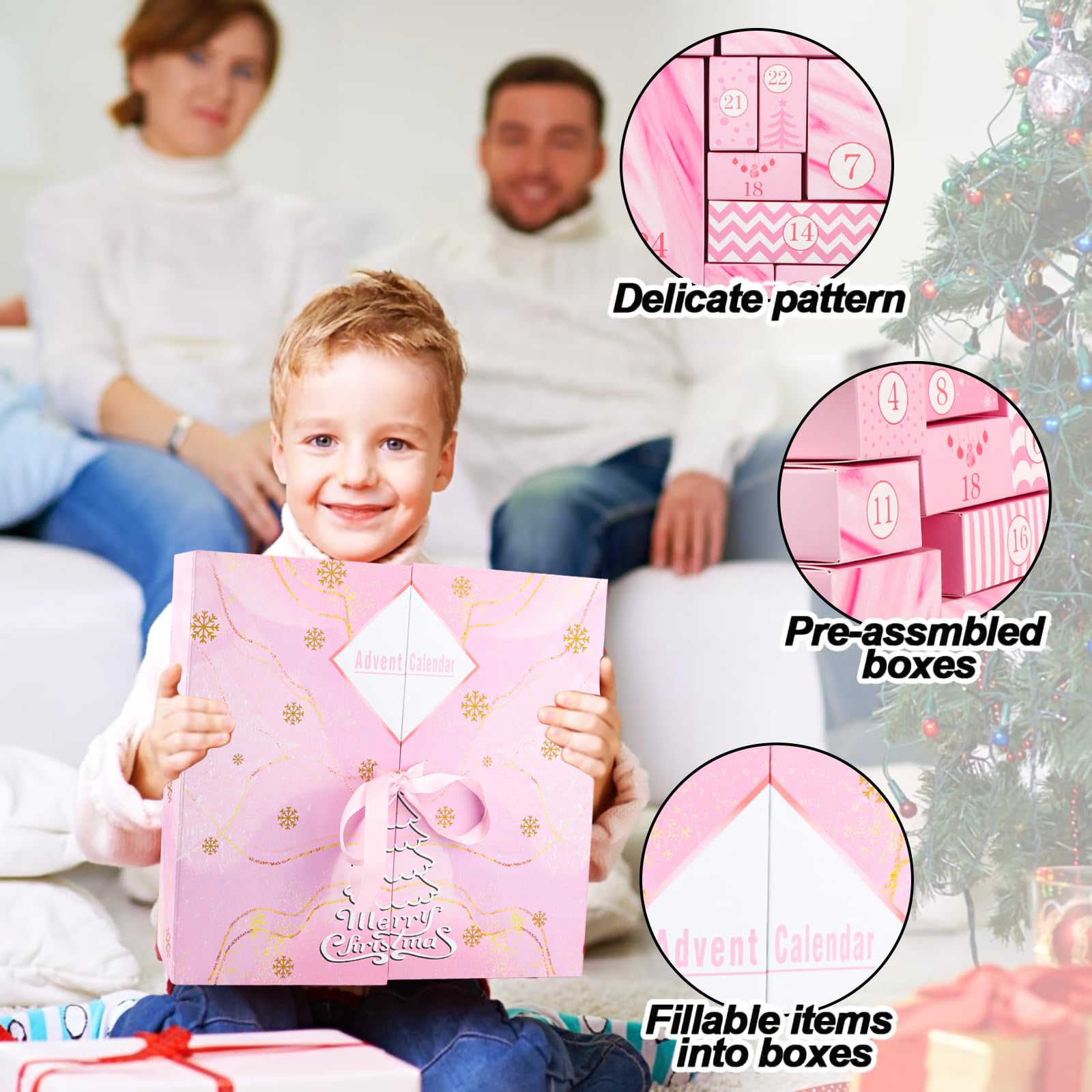 Adventskalender Zum Selberbefüllen - 24 Wiederverwendbare Weihnachtsboxen Mit Festlichem Design