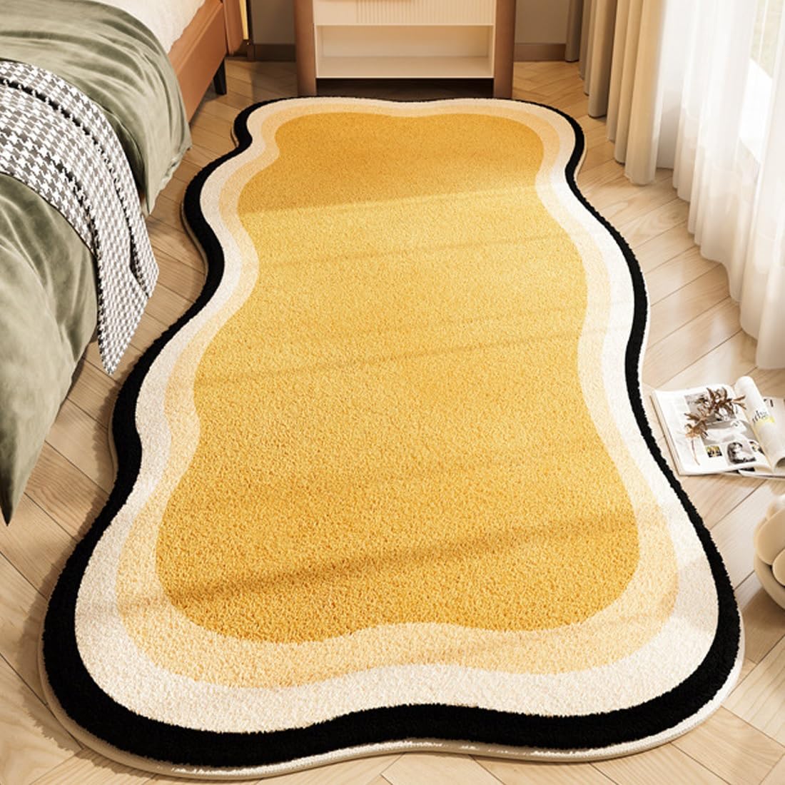 Tapis antidérapant jaune pour sécuriser et décorer votre chambre