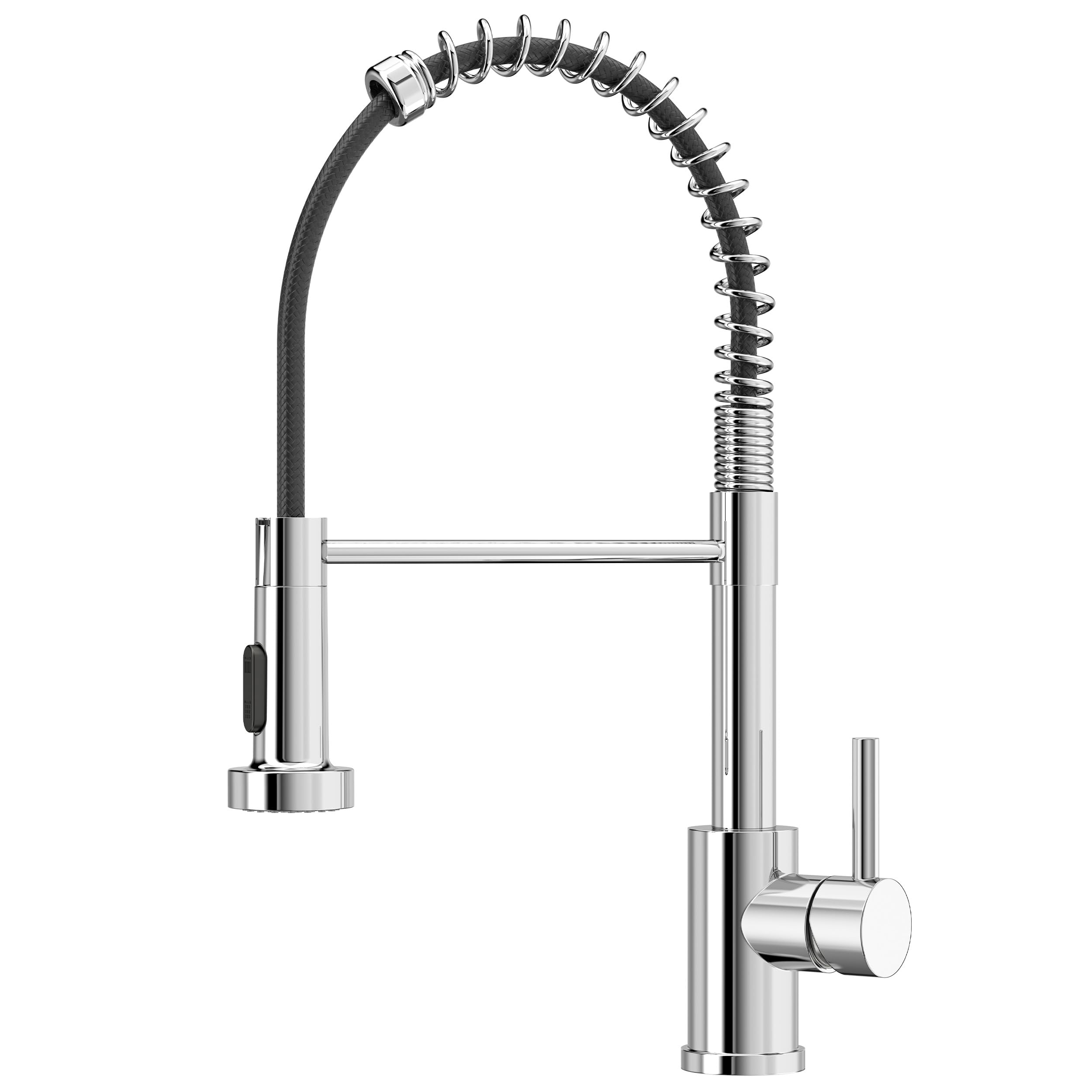 Contemporary Kitchen Faucet: Polished Chrome, Single Handle & Dual Spray Options
