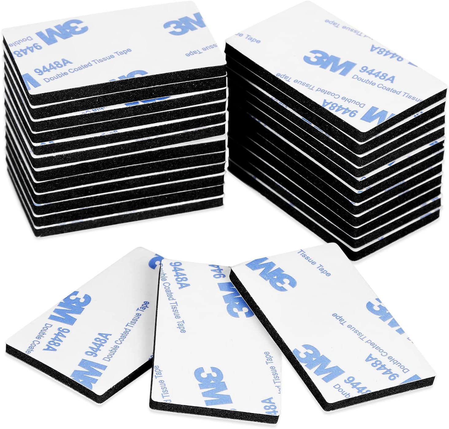 ZISMA Double Sided Sticky Tape 50 Pcs Heavy Duty Strong Mounting Adhesive Foam Pads Waterproof Rectangle (50mm x 30mm)