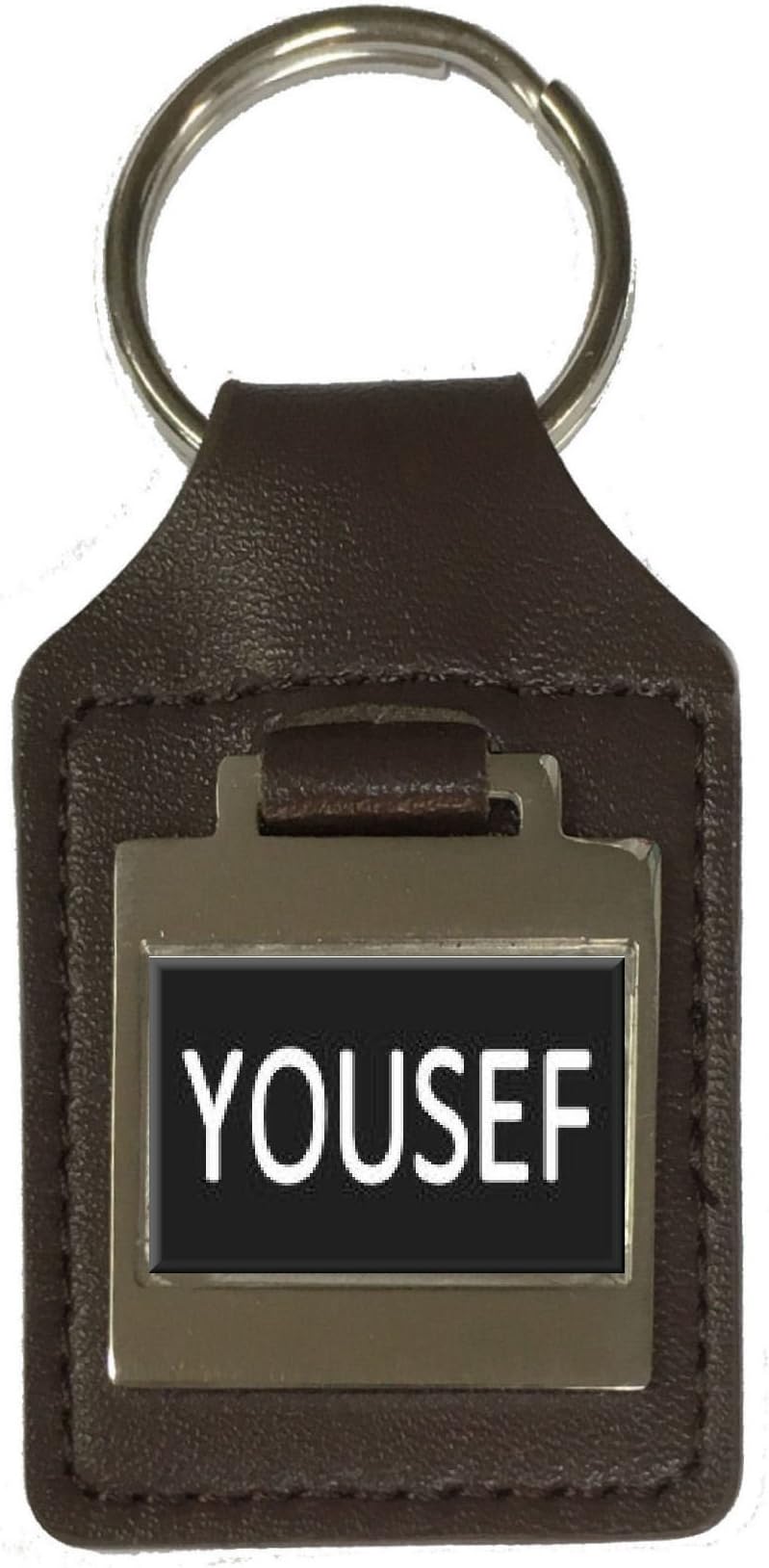 Leather Keyring Birthday Name Optional Engraving - Yousef