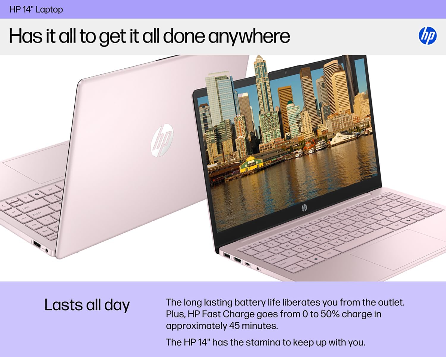 HP Laptop 2026 Edition with Copilot AI, 16GB RAM, 1TB SSD + 128GB UFS, Intel Processor, Long Battery Life, Lightweight, 1 Year Office 365, Windows 11 Home S for Students & Office, Type-C HUB, Pink image 3