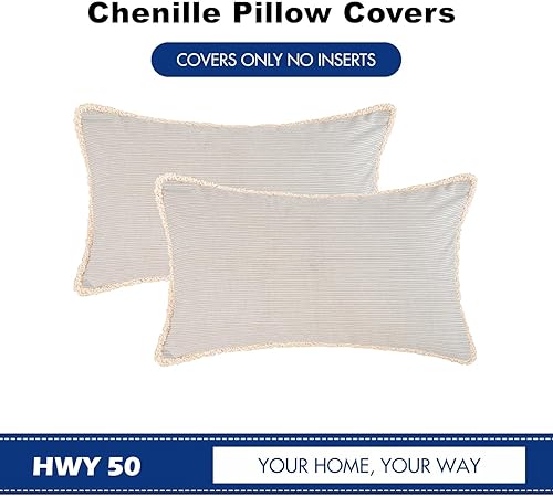 Miniatura 6 de HWY 50 Juego de 2 fundas de almohada rectangulares decorativas de color azul marino de 12 x 20 pulgadas para sofá, cama, felpilla suave y sólida,