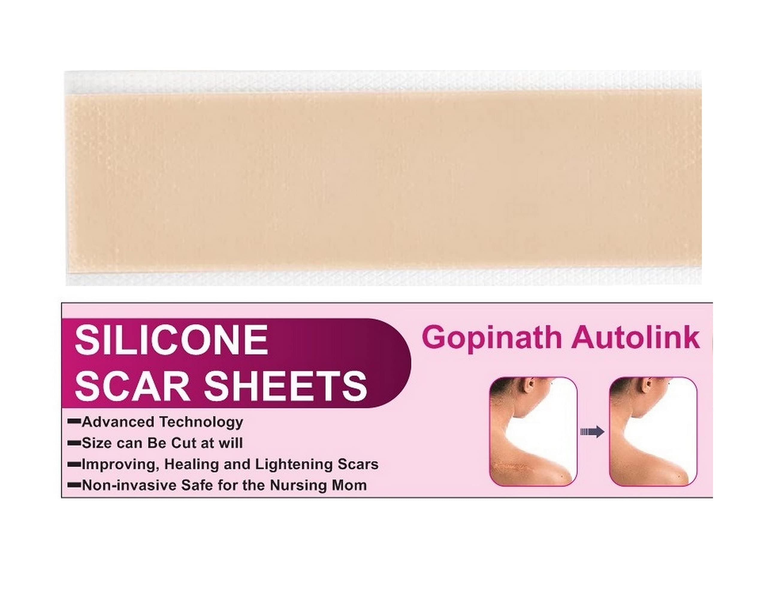 Waterproof Silicone Reusable Scar Removal Sheets for Softening and Flattening Scars Soft Long Strips & Sheets Professional Strips Patches (1pcs Scar repair Sheets)