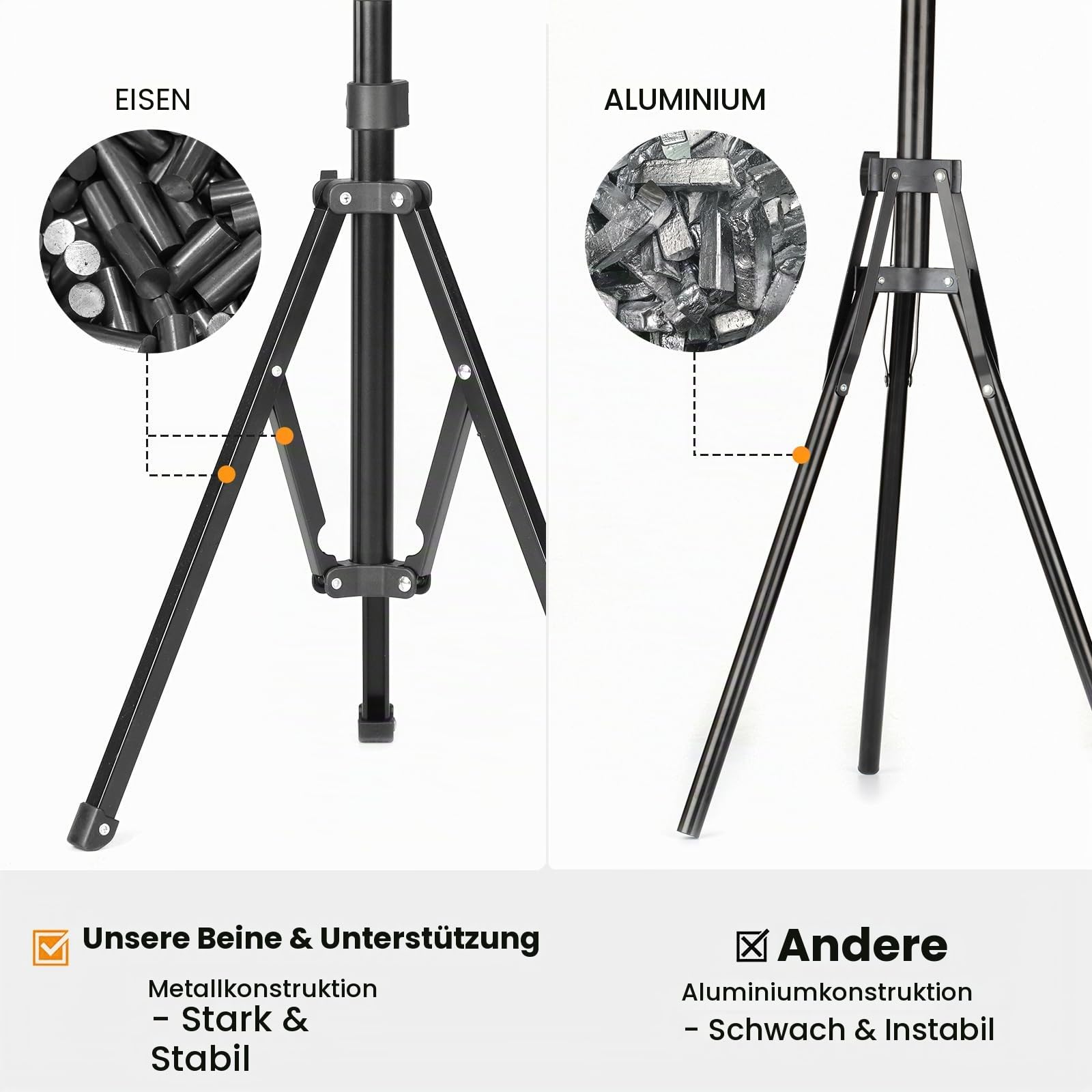TARION Lichtstativ 180 cm Aluminium Lampenstativ Traglast 8 kg für Studio Outdoor Fotografie Ringlicht Blitzlicht mit Tragetasche(FL2009x2)