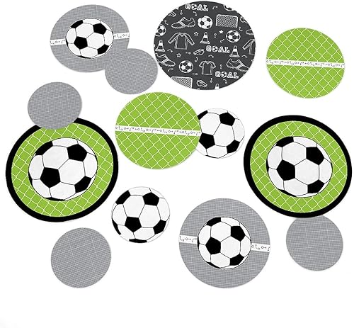 Miniatura 6 de Big Dot of Happiness Goaaal  Fútbol  Baby Shower o fiesta de cumpleaños  Confeti gigante  Decoraciones de fiesta  Confeti grande 27 unidades
