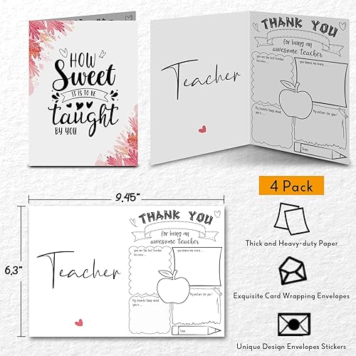 Miniatura 7 de Geelfland Regalos para profesores  Tarjetas de agradecimiento para maestros a granel regalos de agradecimiento para el día de agradecimiento del