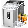Kndko Nugget Ice Makers Countertop,45lbs/Day,Countertop Ice Maker Crushed Ice,24H Timer,3.3 Pounds Basket,Self Cleaning Ice Maker,Pellet Ice Maker for Home Bar Party,Stainless Steel Ice Machine