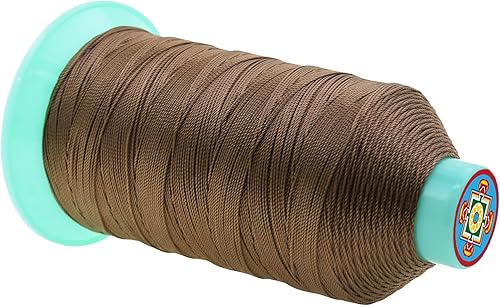 Miniatura 669 de Mandala Crafts Hilos de coser resistentes de nailon consolidado, hilo para tejer jeans de cuero, hilos de tapicería marina al aire libre, Beige