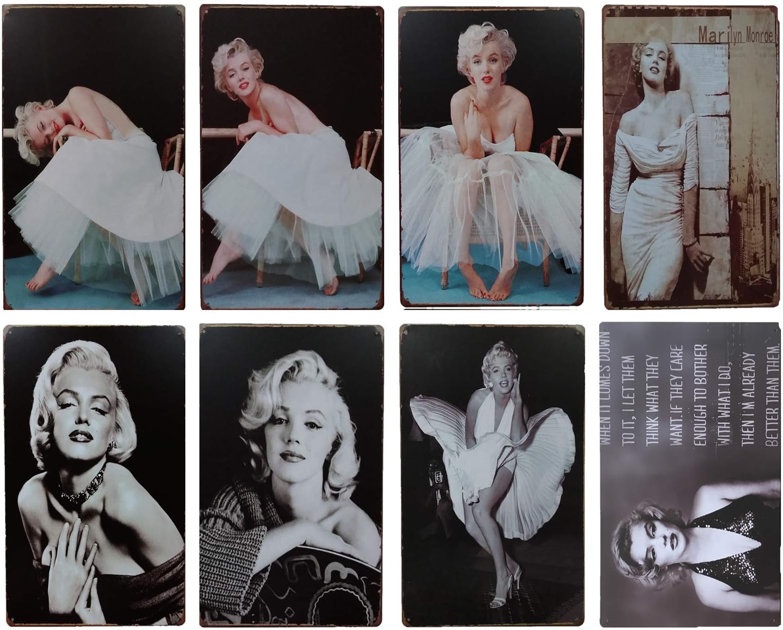 Marilyn Monroe Movie Charater Tin Sign 8pcs 30cm20cm (7.8711.81inch)