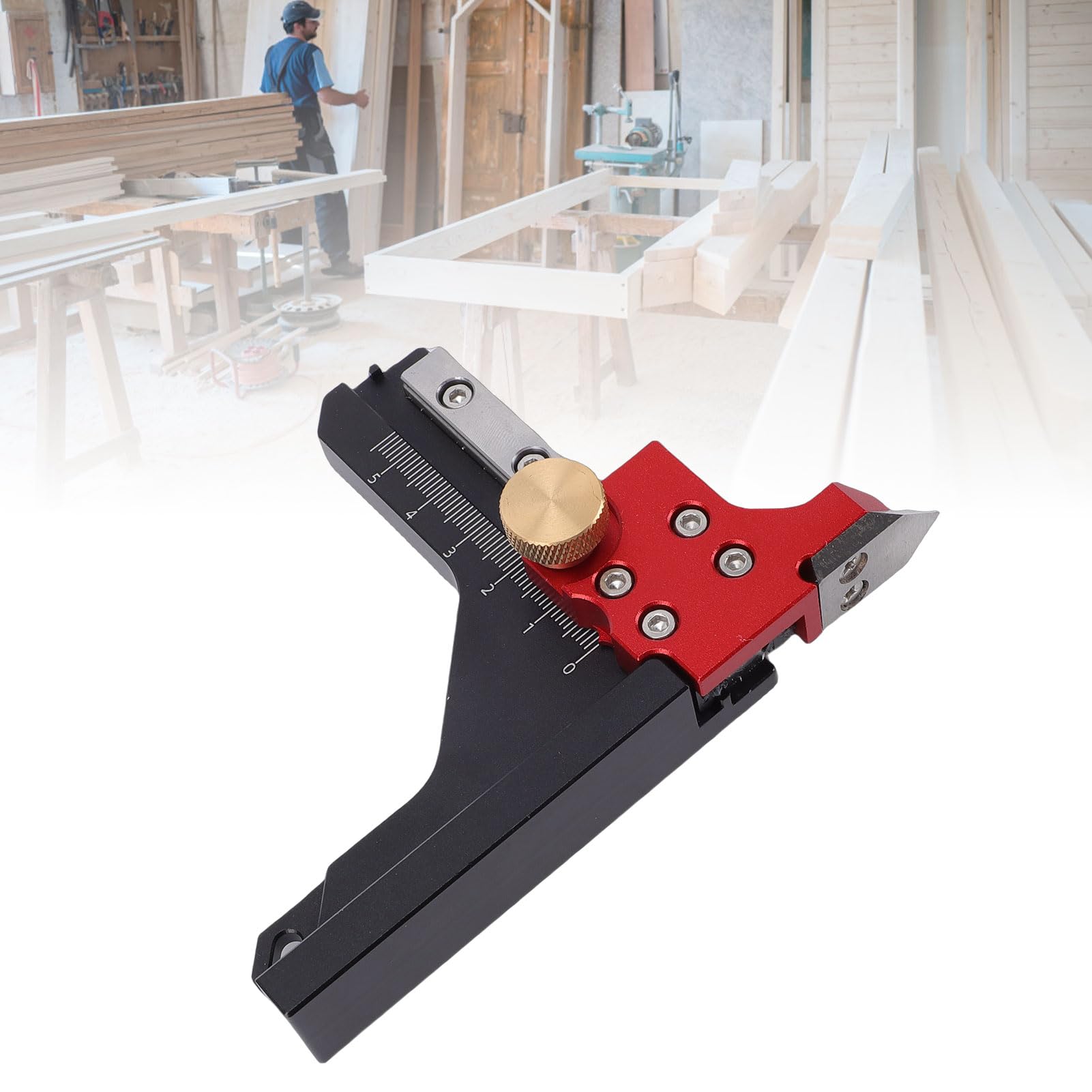 Höhenmesser Tischkreissägen-Einrichtungsblock, Tischkreissägen-Höhenmesser, Präziser Frästisch aus Aluminiumlegierung, Tiefenmesslineal-Einrichtungsblock für