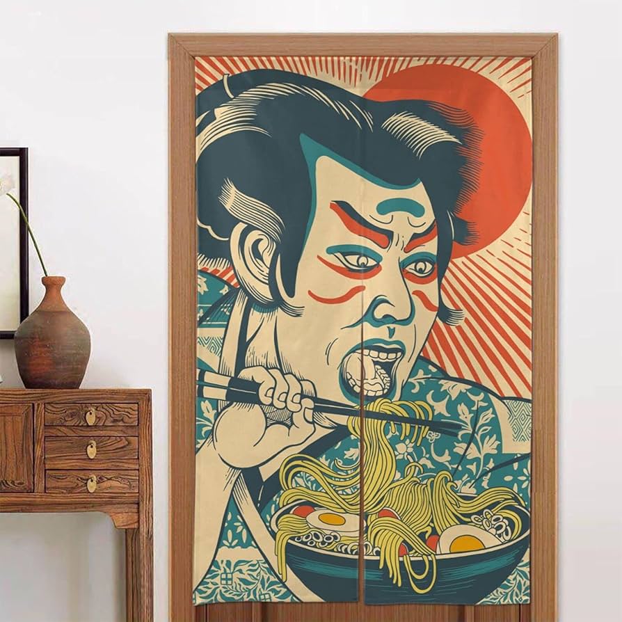 暖簾　浮世絵　レトロ 暖簾浮世絵レトロ