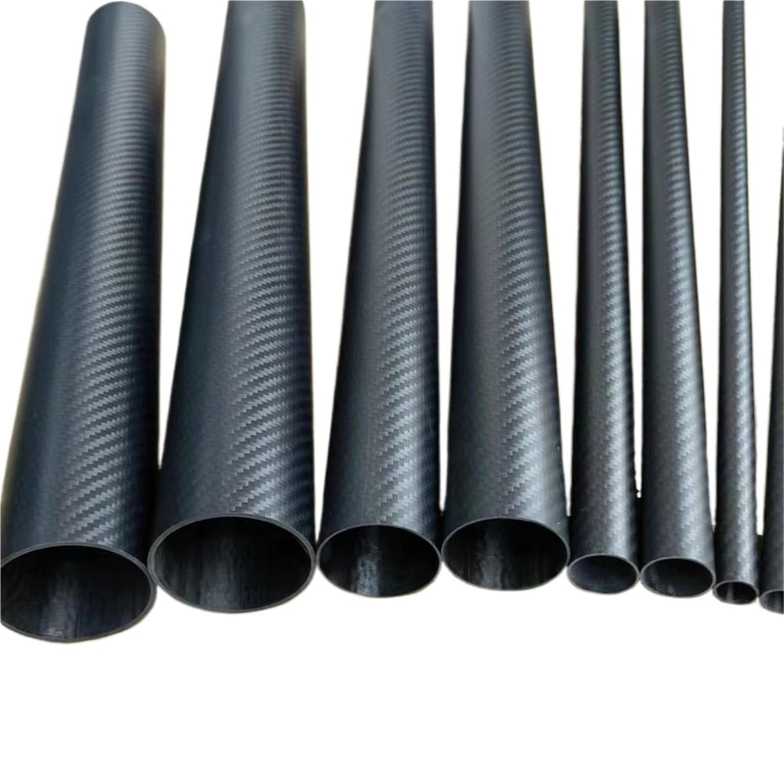 Tubo De Fibra De Carbono Tubo circular de fibra de carbono mate de 10 piezas