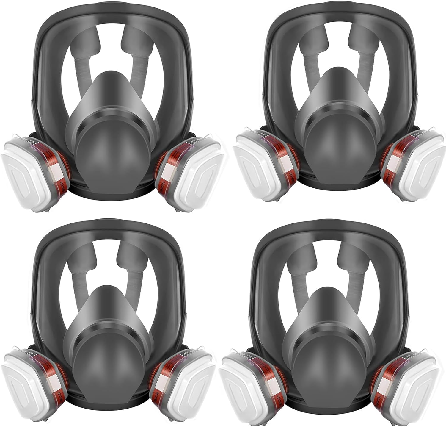 Full Face Respirator Mask: 6800 Gas mask Respirator Mask with Filters 6001 - Dust Mask Anti Fog Against Organic Vapor Fumes Gases for Spray Paint Chemicals Epoxy Resin Welding Sanding(4 pcs)