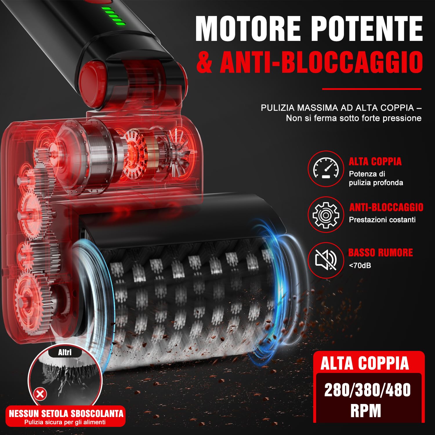 Spazzola elettrica per barbecue, pulitore ricaricabile USB 3 velocità, 3 testine, autonomia 150 minuti, impermeabile, resistente al calore, spazzola rotante senza fili