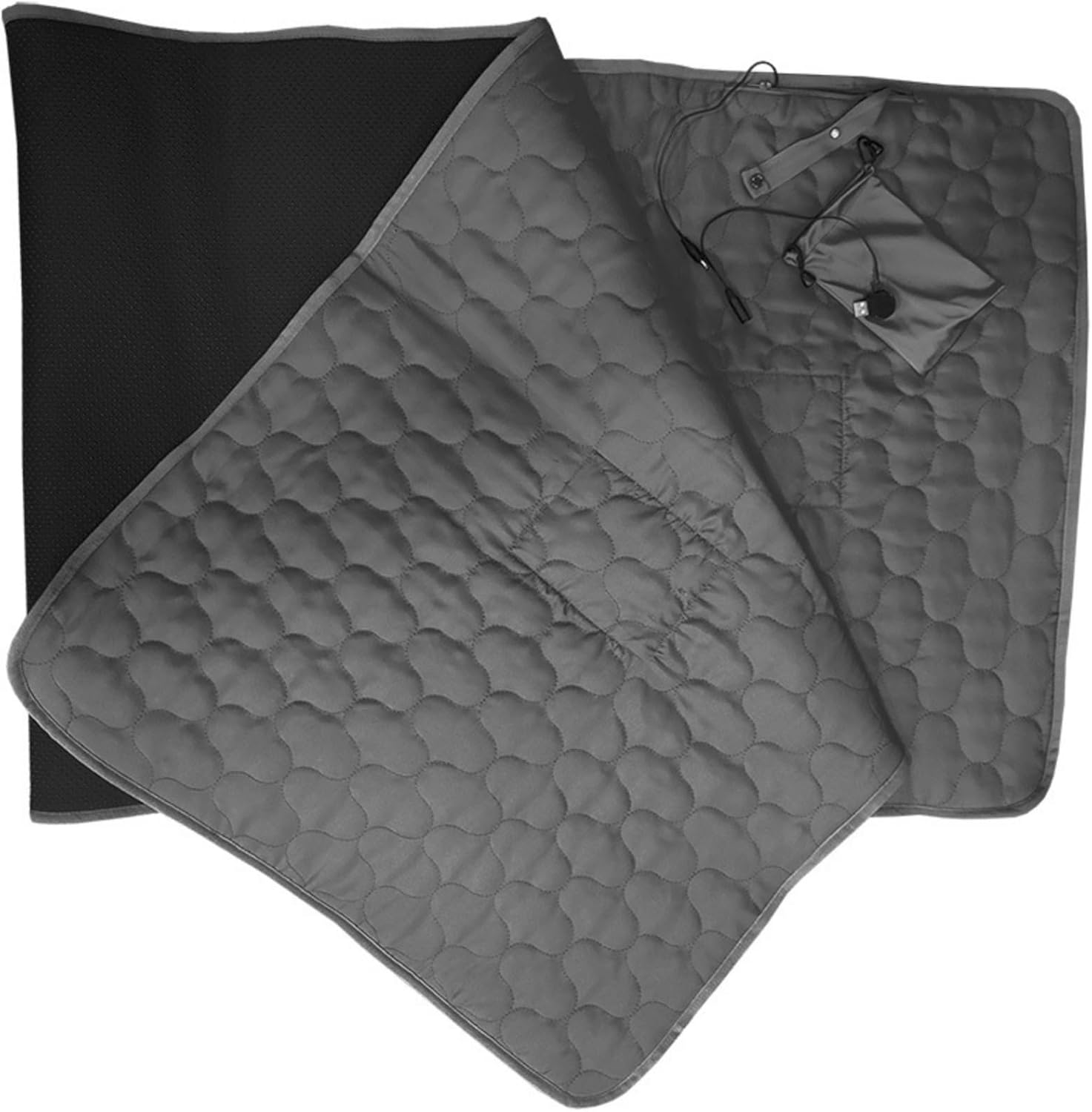 INTHEGO Heated Sleeping Bag mat Blanket Electric for Camping Queen Size，Cotton Heating Portable pad ，5 Heating Zones,USB Battery Operated,Seat Cushion with Fast Heat