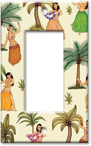 Miniatura 5 de Art Plates - Placa decorativa de pared metálica con tapa de salida - Hula Girls - Imagen de Dan Morris - (Hecho en Estados Unidos)