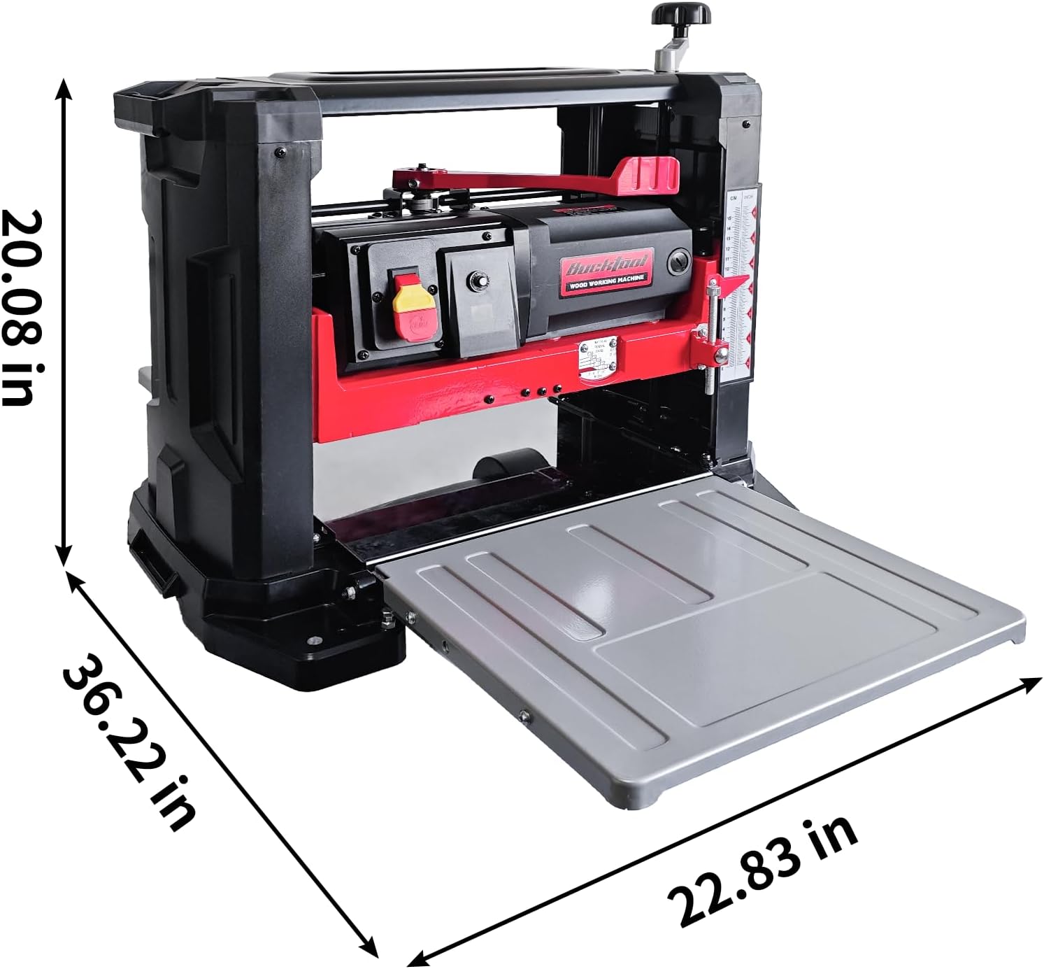 Bucktool 13-Inch Benchtop Thickness Planer, 15A Low-Noise Motor with Automatic Speed Adjustment, Depth Stop & Thickness Scale for Woodworking