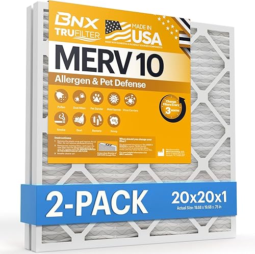 Miniatura 141 de BNX TruFilter - Filtro de aire 14 x 25 x 1 MERV 8, electrostático plisado para defensa contra polvo y mascotas, para aire acondicionado, HVAC