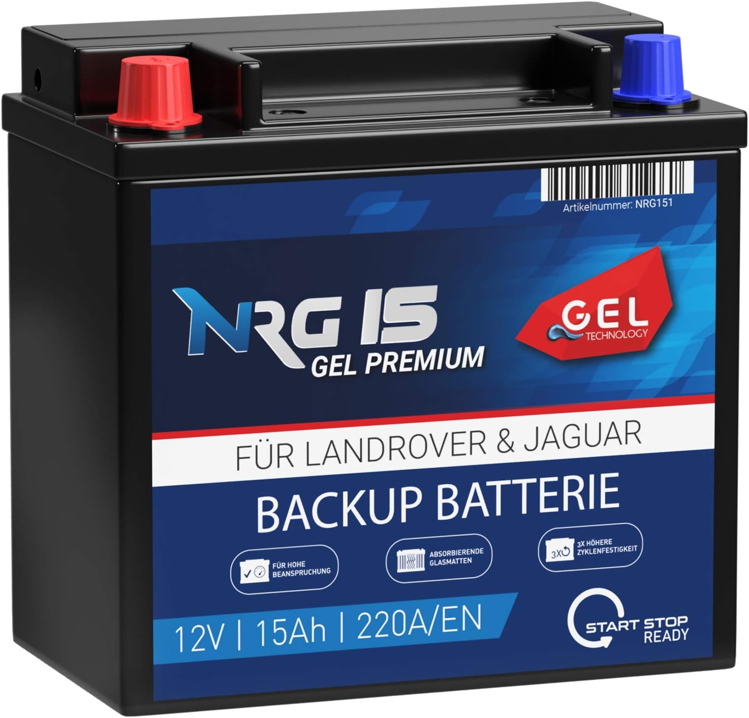 NRG Premium Backup Battery Gel Battery CX2310C655AC 12V 15Ah 220A/EN