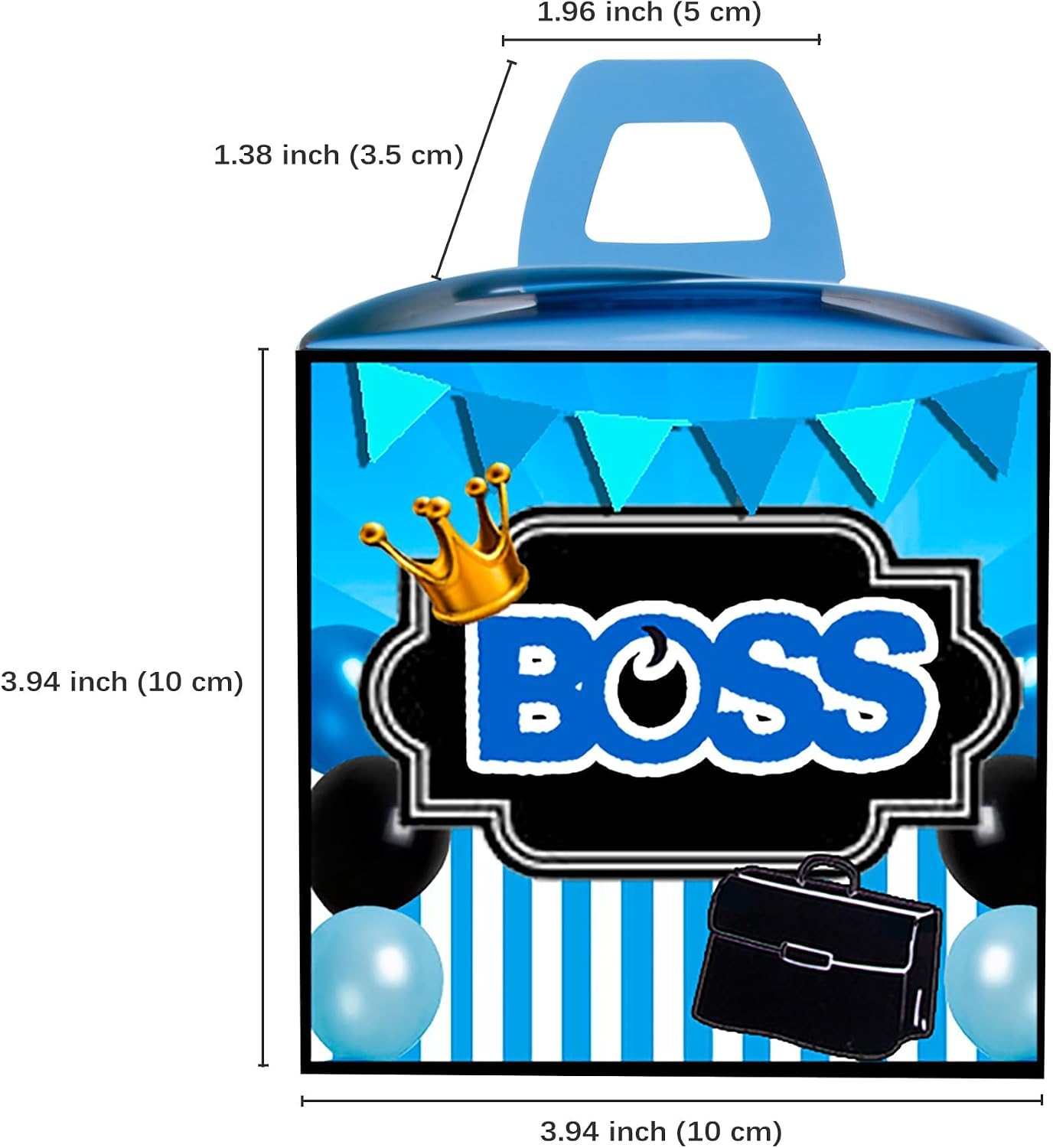 HAPPARTY Blue Black BOSS Party Favor Gift Boxes 24 PCS