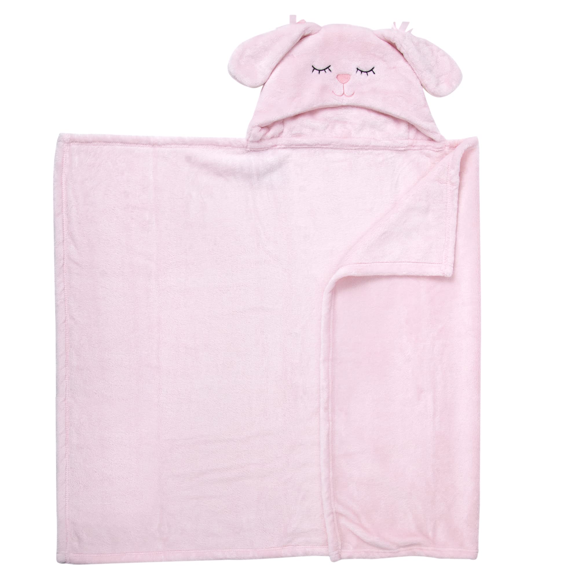 Super Soft Hooded Animal Blanket For Babies 0-12 Months - Cute Wearable Bunny With Bows, Plush Security Blanket Poncho - View #10
