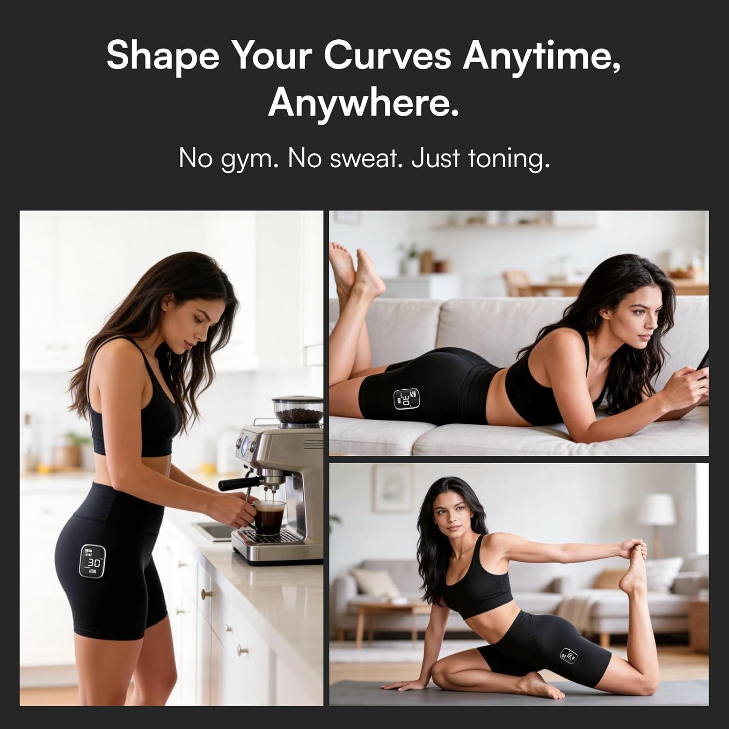 INIA CURVIFY Glute Toning Shorts for Women – Targeted Muscle Engagement with 3 Modes & Wireless Controller
