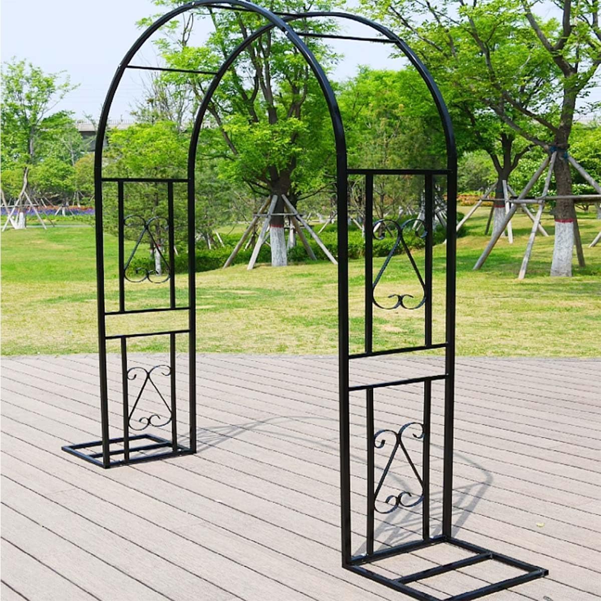 Pergola de jardin en tube carré 20 mm treillis réglable 140-340 cm