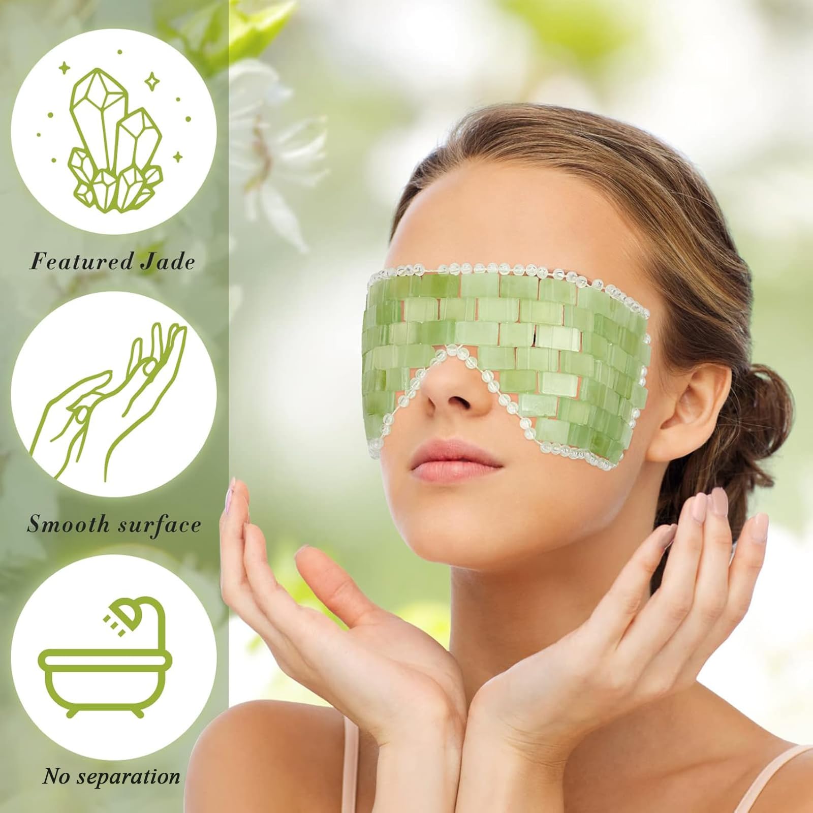 Jade Cooling Eye Mask and Scalp Massage Comb Set