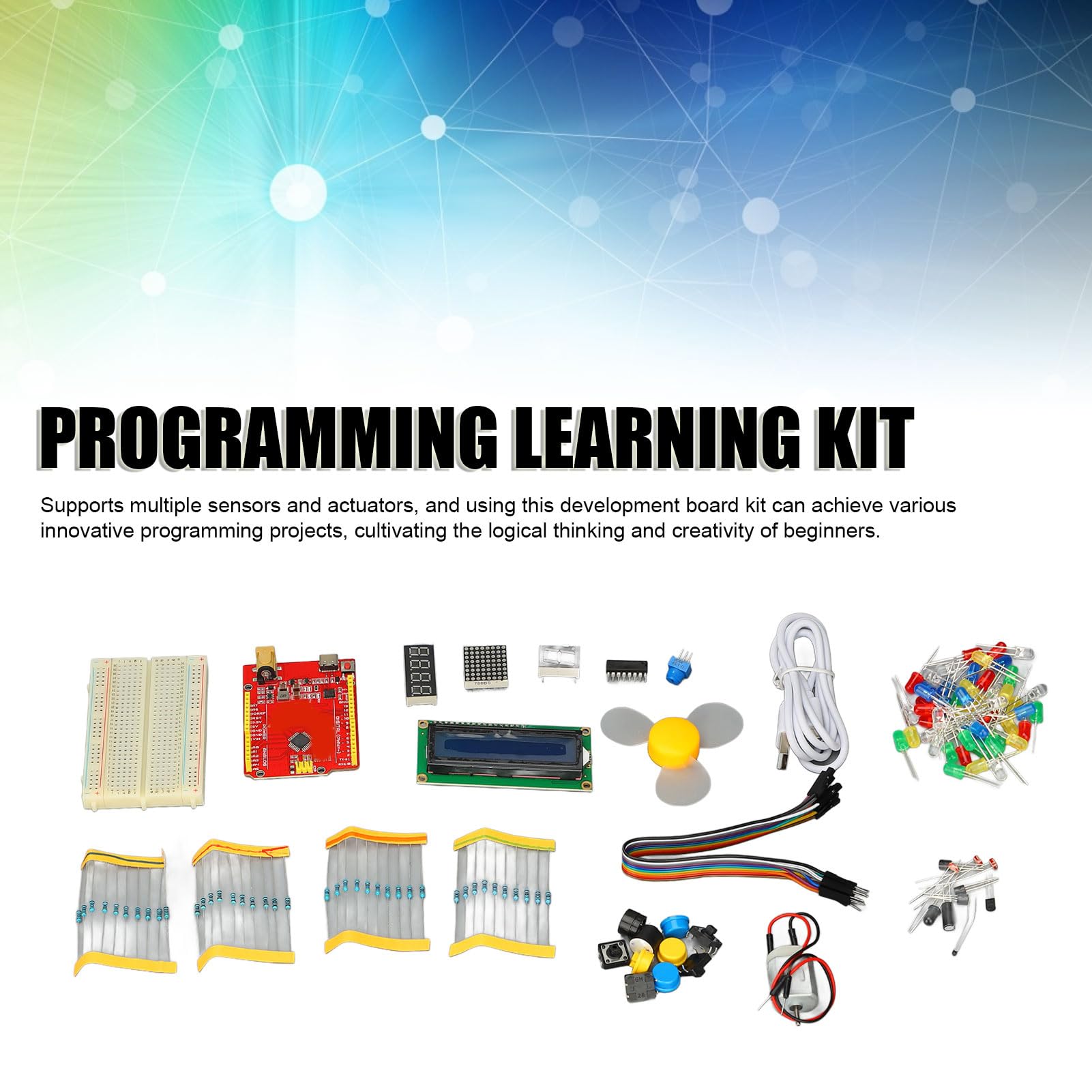Generic Kit Completo di Programmazione Fai-da-te per Scratch e Mixly con LED e Sensori per Studenti e Hobbisti Plastica ABS