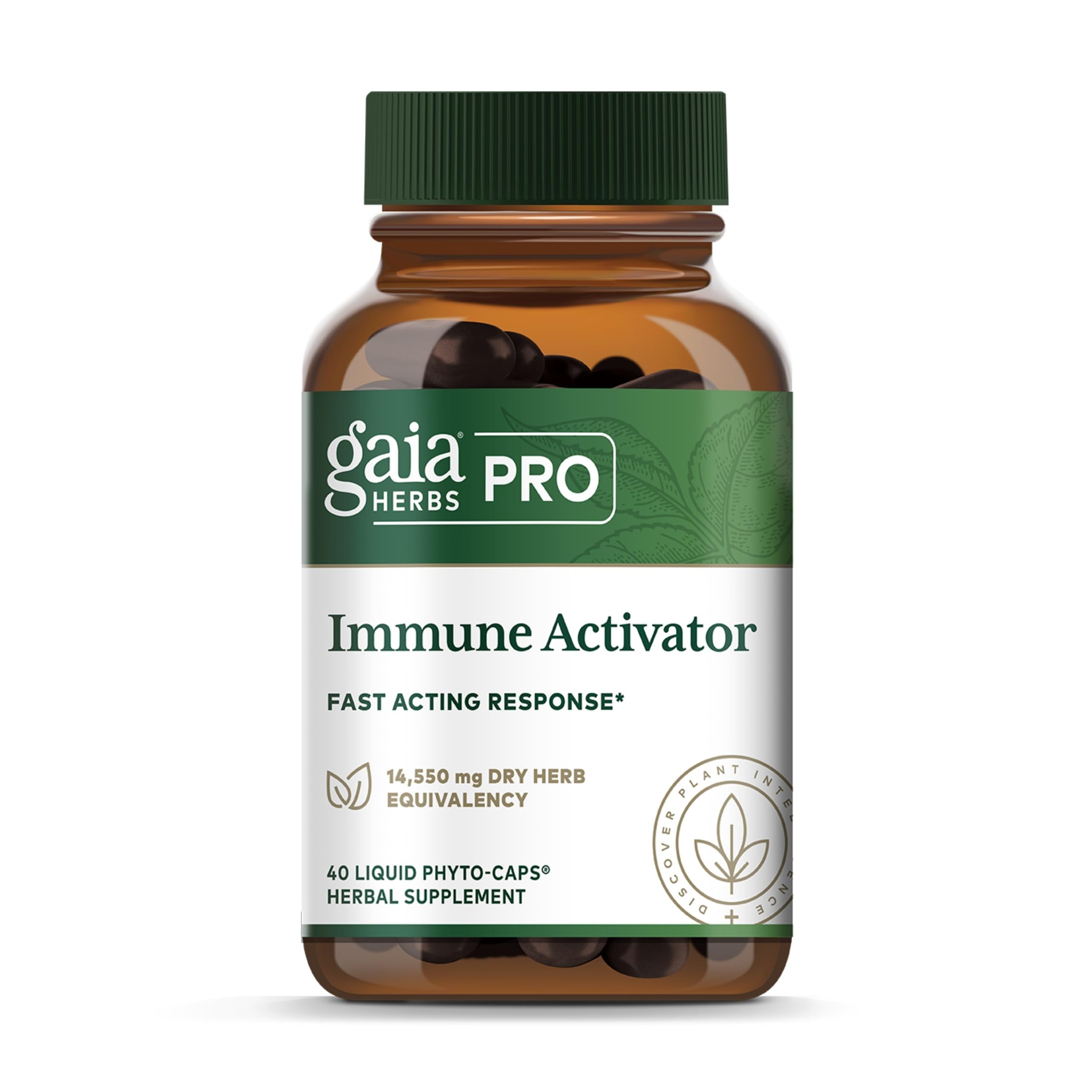 Immune Activator - Immune Support Supplement - Features Echinacea, Ginger Root, Elderberry & Andrographis - Vegan, Dairy-Free & Gluten-Free - 40 Liquid Phyto-Caps (20 Servings)