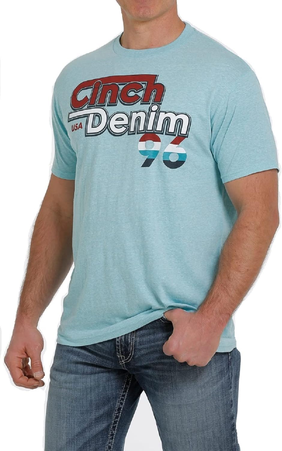 Cinch Short Sleeve Tee Shirt (Small) Turquoise | Amazon.com