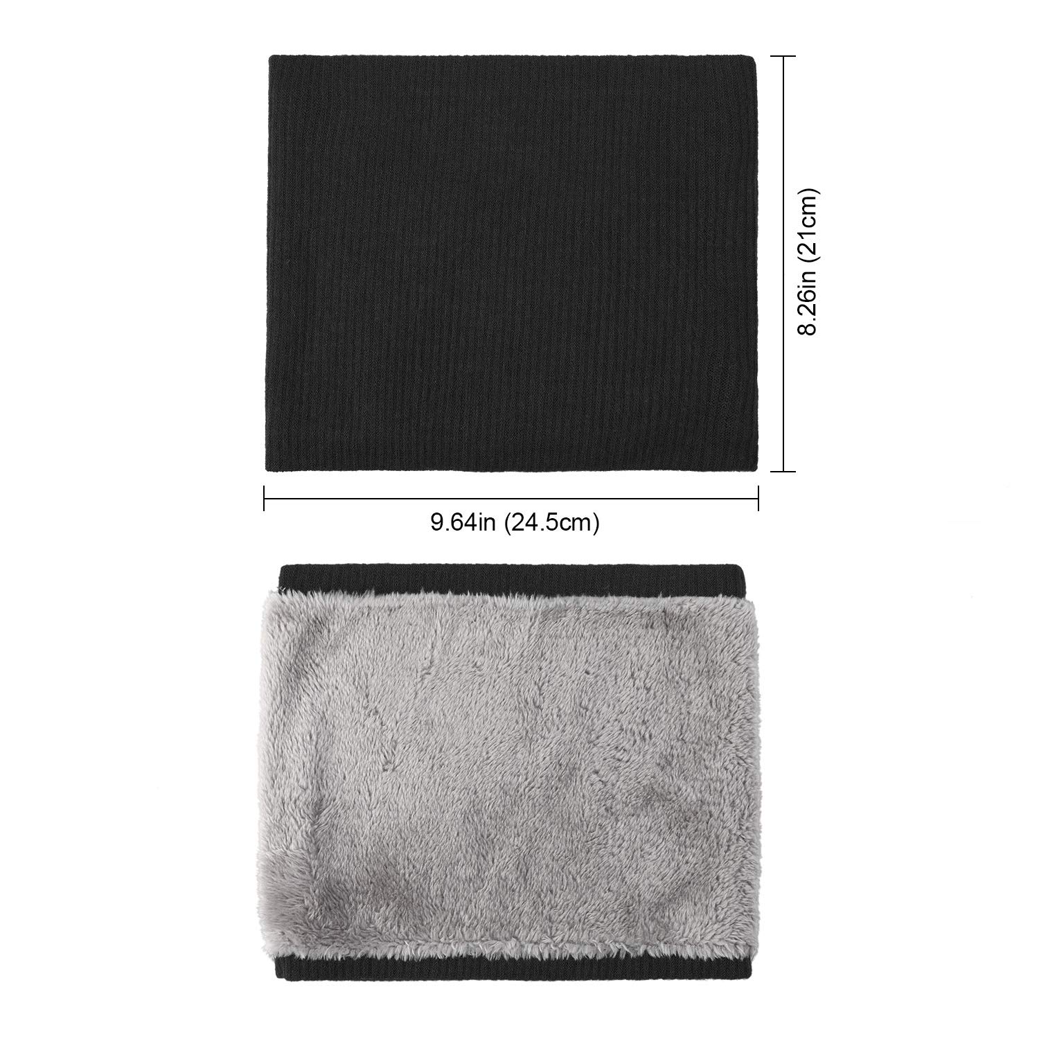 QKURT Scaldacollo invernale, sciarpa scaldacollo foderata in pile lavorato a maglia termica unisex per camminare all'aperto sciare all'aperto