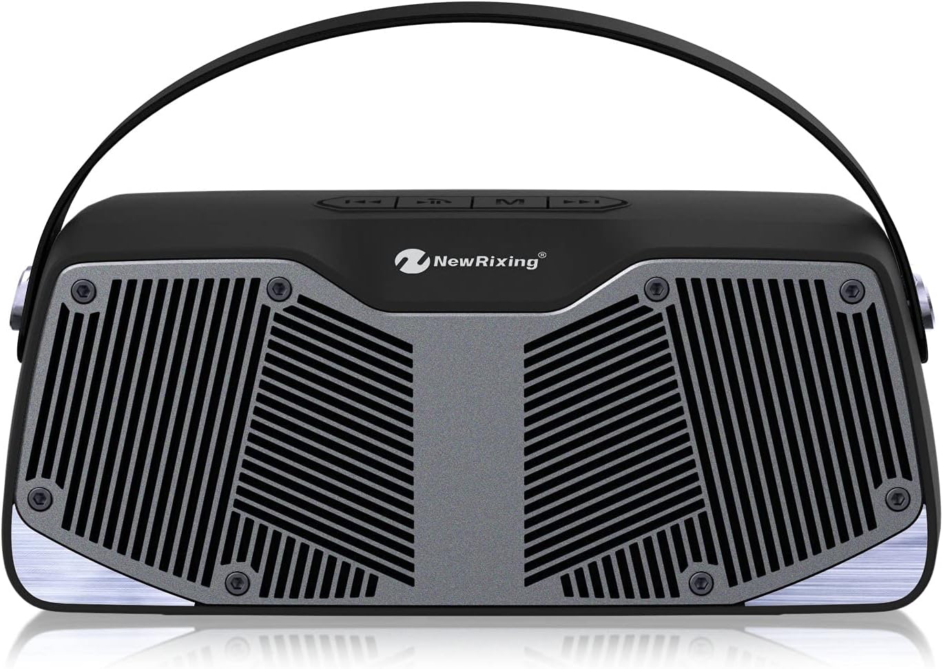 Top view of the NewRixing NR-4021 speaker showing control buttons.