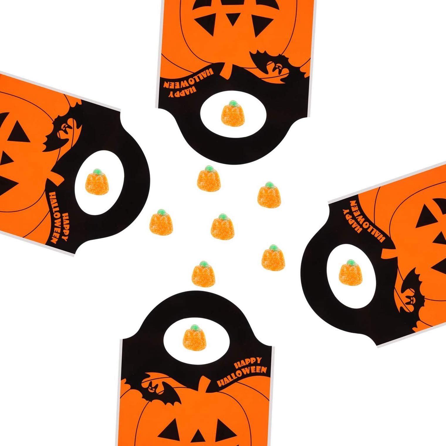 Eastor 50 sacchetti di plastica per Halloween Tot Bags per dolcetti o dolcetti, per Halloween, feste, snack, decorazioni, arte e artigianato per bambini, forniture per eventi