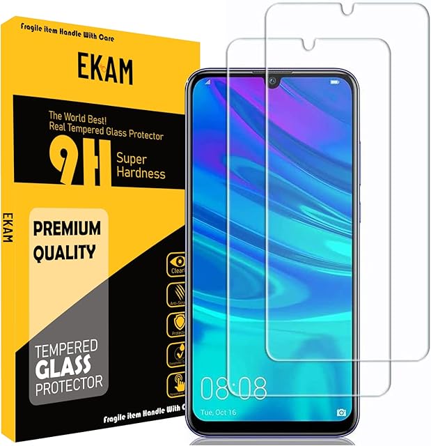 Huawei Y6 2019 Screen Protector, [2-Pack] 9H Hardness Tempered Glass Screen Protectors for Huawei Y6 2019 / Y6 Pro 2019 SmarttPhone
