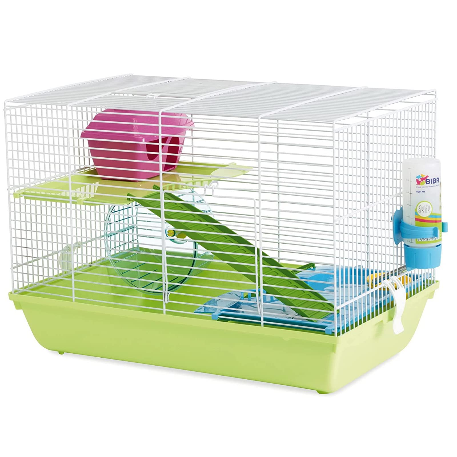 Savic Martha Triple Hamster & Guniea Pigs Cage, Cage Contains a House, Two Platforms, Ladder, Bowl, Exercise Wheel, and Bottle, Fun and Activity Cage for Small Pets, 19 x 12 x 14 inch (B09FKLB5Y9) Amazon Price History, Amazon Price Tracker