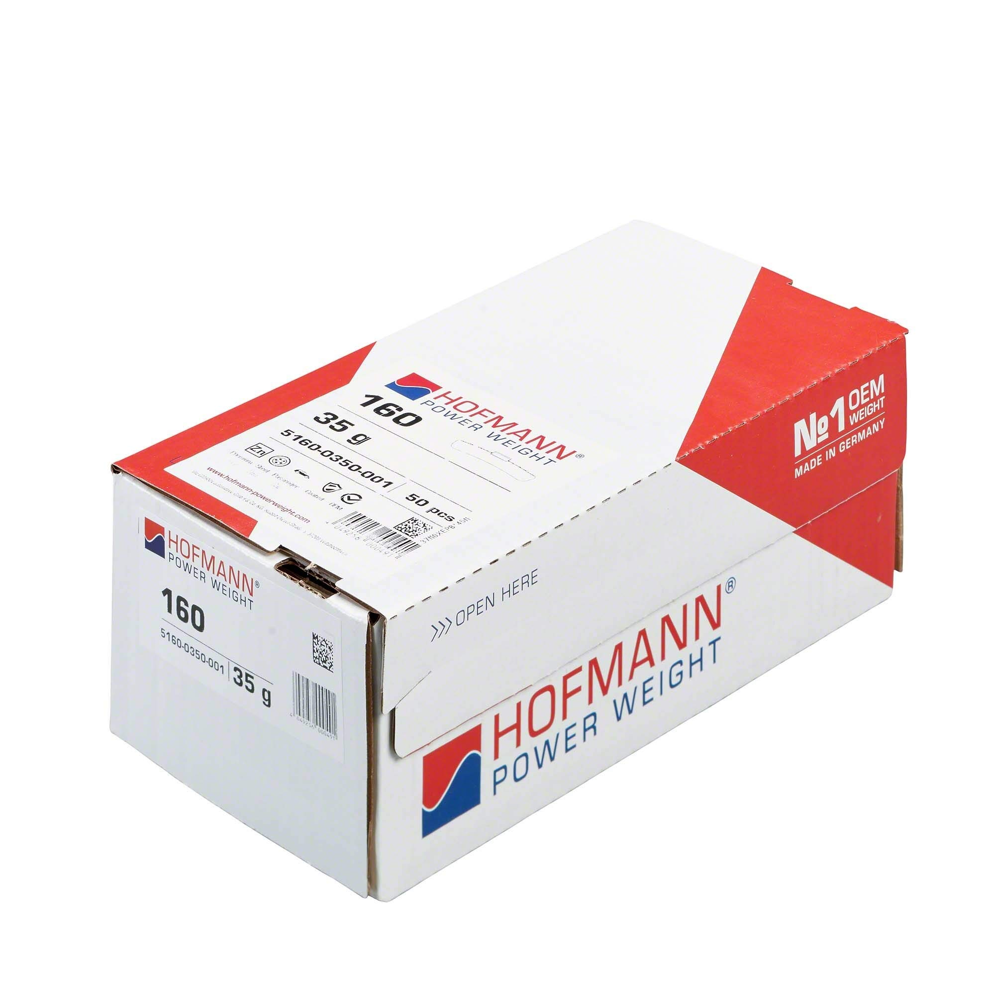 Hofmann Power Weight 5160-0350-001 silber 35g Schlaggewichte Stahlfelgen, 50er Pack