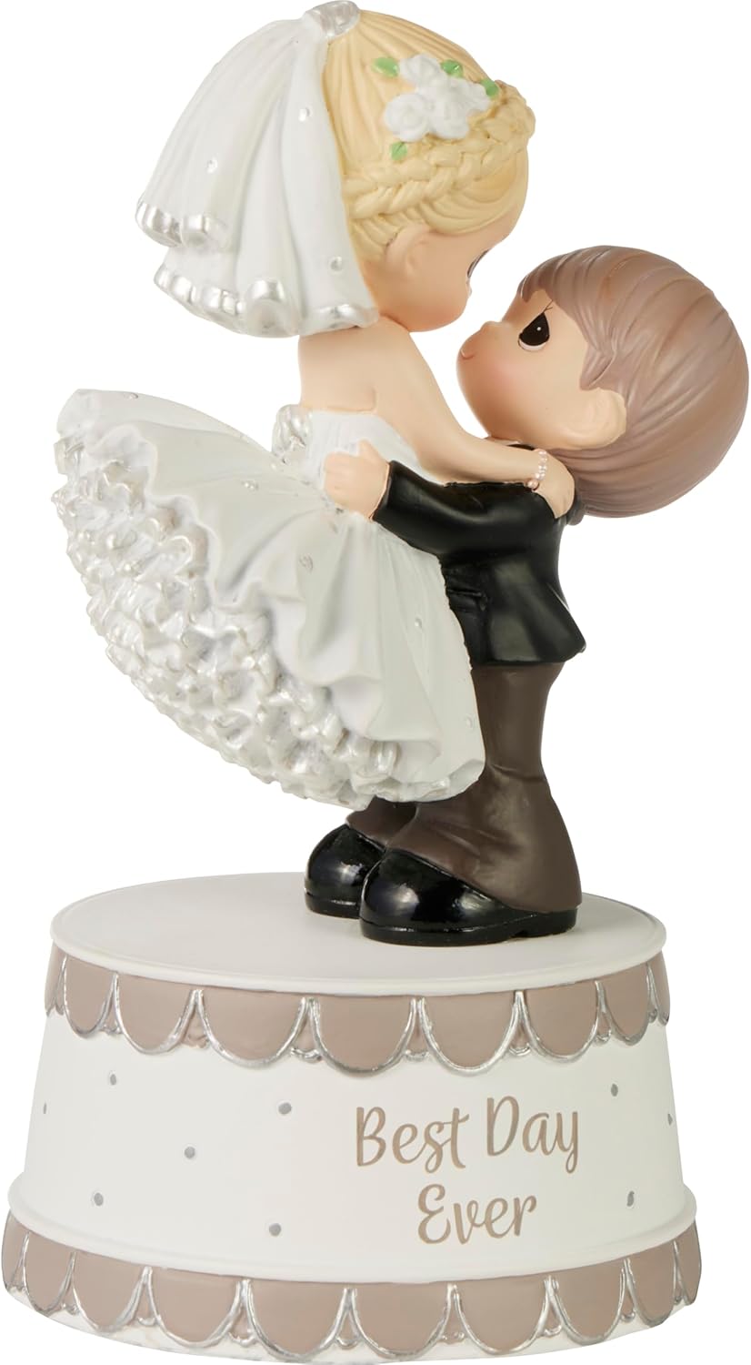 Precious Moments Wedding Musical Figurine | Best Day Ever Resin Musical | Plays Music | Wedding Gift | Couples Decor | Hand-Painted