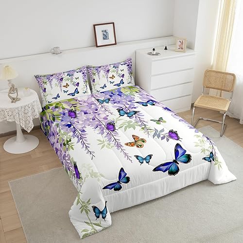 Miniatura 10 de Manfei Bonito juego de edredón Axolotl para niños, tamaño matrimonial, juego de edredón de vida marina con 2 fundas de almohada, juego de ropa de