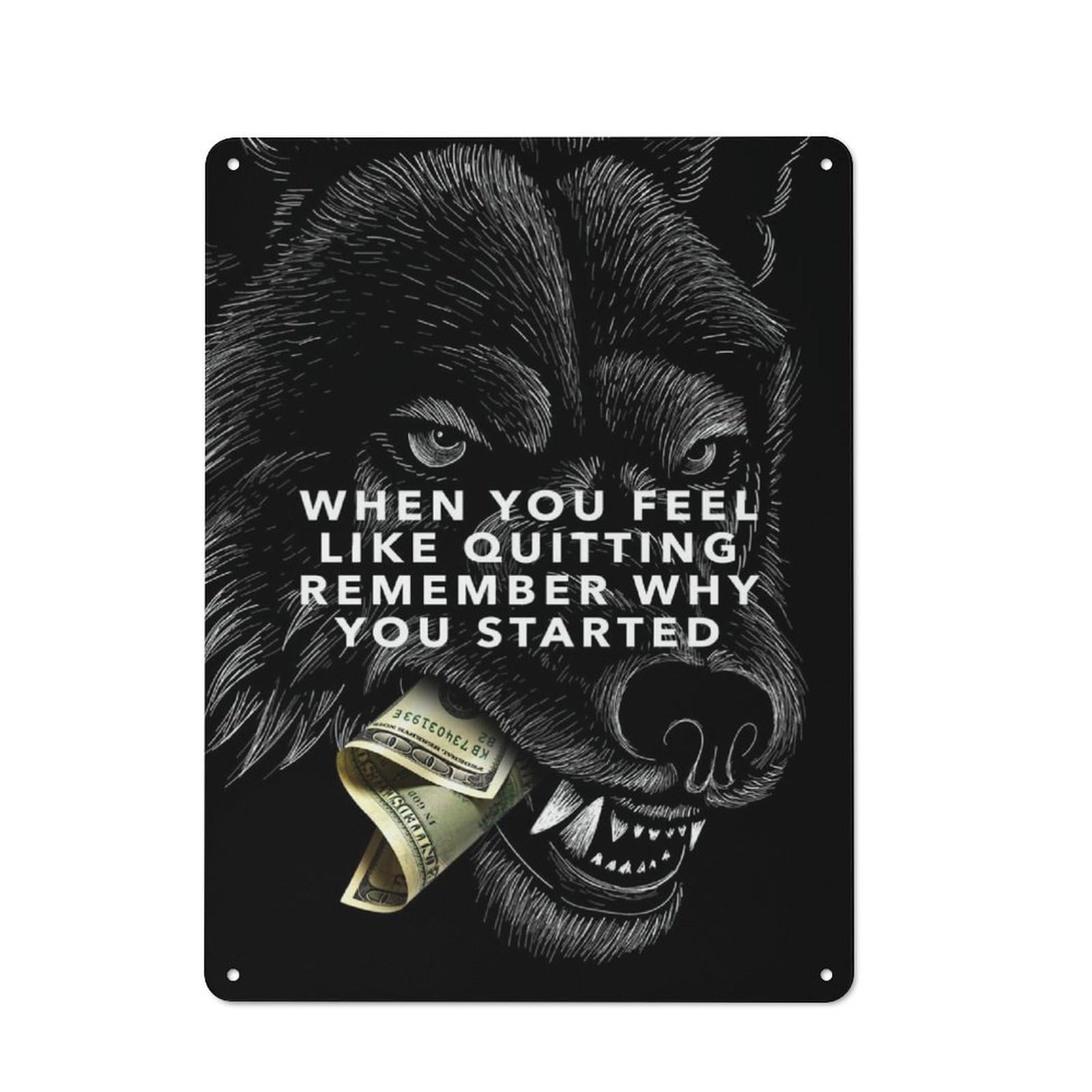 Junmoney Dont Quit Motivation 40X30cm Rustic Metal Sign With For Hobby Room Or Studio, Metal Sign Decor For Hobby Rooms And Studios