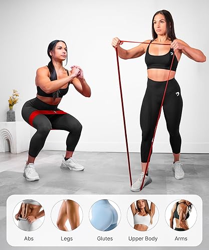Miniatura 5 de DMoose Fitness Bandas de resistencia de tela para hacer ejercicio, bandas de tela antideslizantes para sentadillas, estocadas y rizos de bíceps,