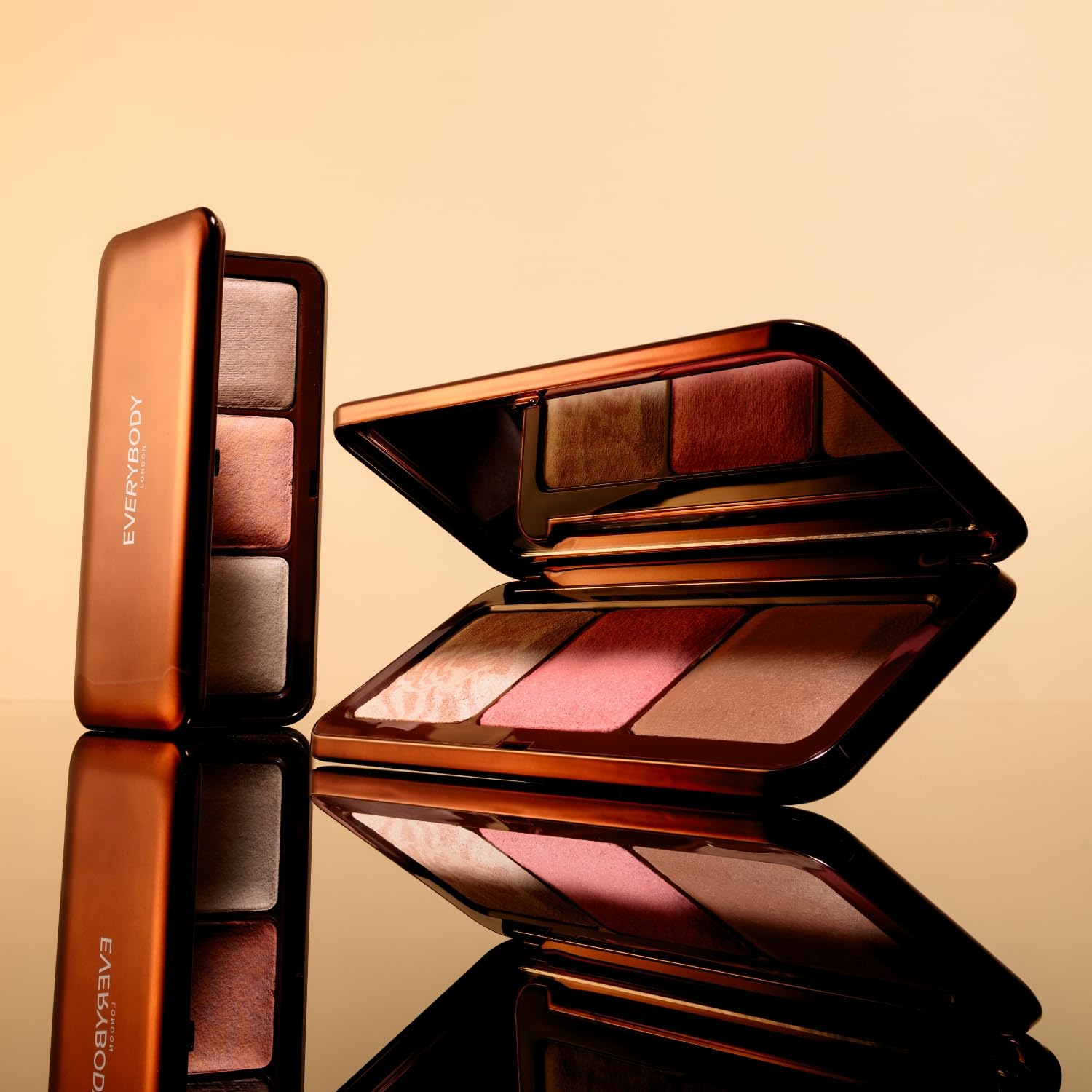 EVERYBODY LONDON Paleta do konturowania twarzy, Luminous Face Palette, bronzer, róż, puder, jedwabista formuła, wysoka pigmentacja, efekt wymodelowanej cery, (Medium)