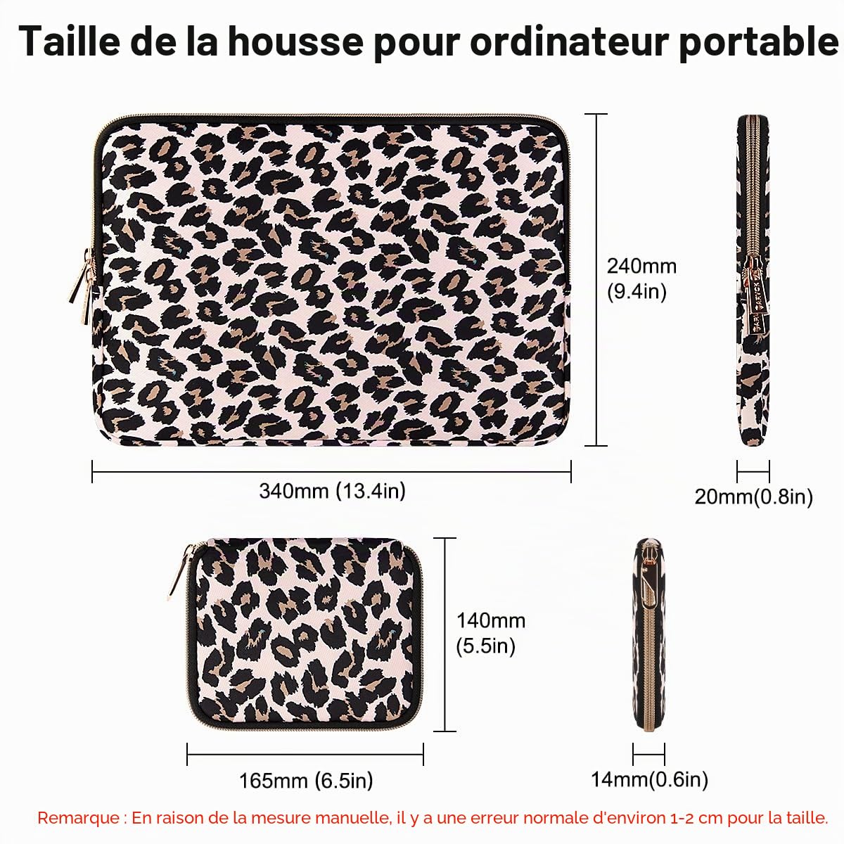 ARVOK Housse Ordinateur Portable 14 Pouces MacBook Air Pro 13 14 HP Dell Lenovo ASUS Acer Samsung Résistant Eau